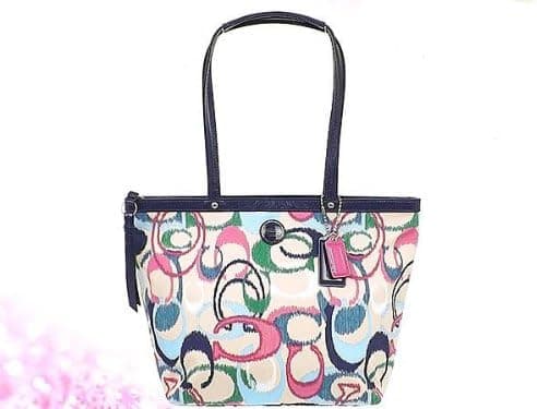 Coach 24450 Signature Ikat Print Tote Multicolor
