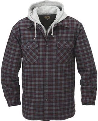 Gravel Gear Sherpa Lined Hooded Flannel Shirt Jacket