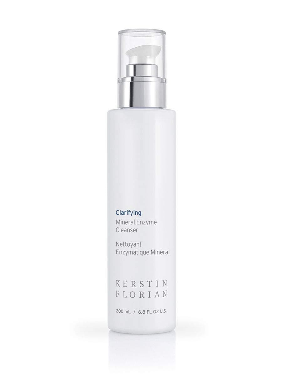 Kerstin Florian Clarifying Mineral Enzyme Cleanser, Gentle Face Wash Detoxifies and Moisturizes with Organic Kelp and Fruit Enzymes for All Skin Types, Skincare for Morning or Night (6.8 fl oz)