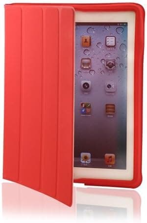 YIKING Red Magnetic Smart Slim Full Body Cover for Apple Ipad 2/3 with the auto sleep and awake function