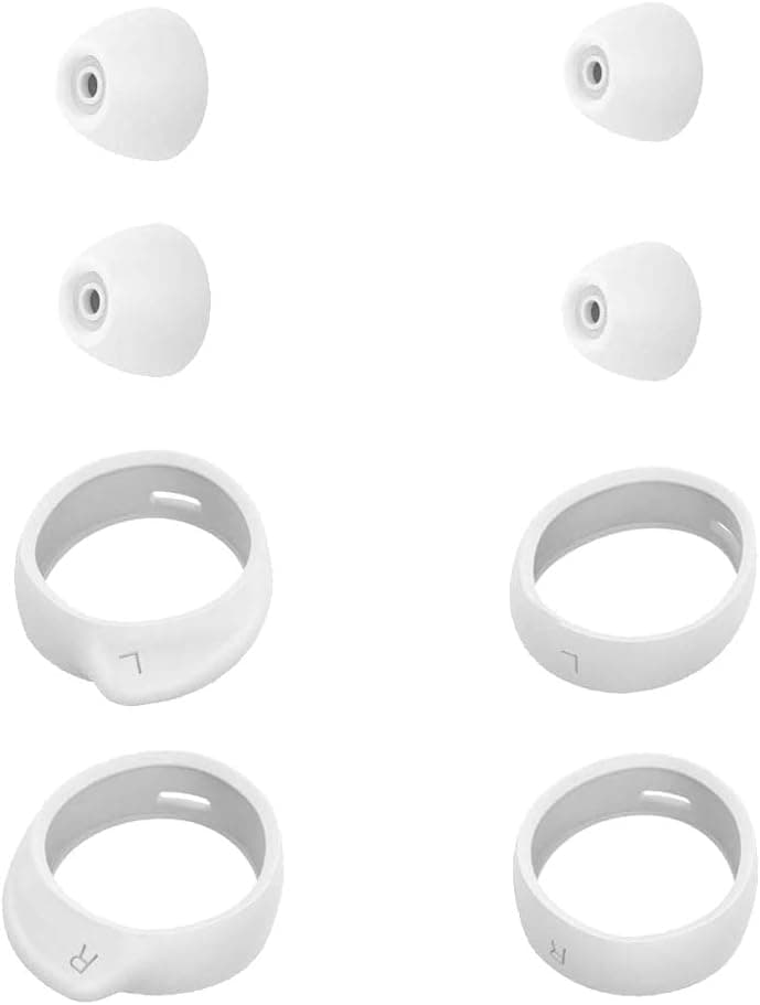 IFCASE Silicone Eartips Earhooks Kit for Samsung Galaxy Buds/Buds Plus, 8pcs Earbud Tips Accessories (White)