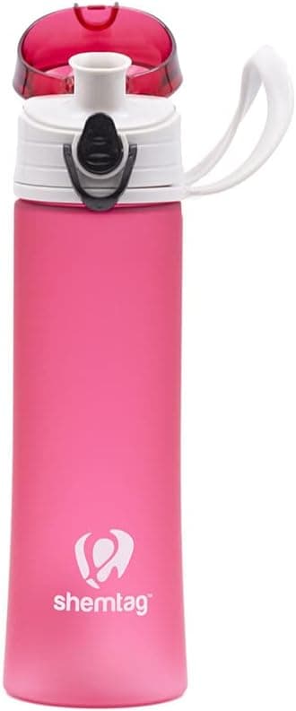 Shemtag Frosted Water Bottle 13.5oz - 400ml, with lid for Sports & Camping, Your Lifestyle Frosted Drinking Bottle, Lightweight bottle for the gym (Fuscia)