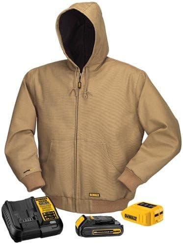 DEWALT DCHJ064C1-2XL 20V/12V MAX Hooded Heated Jacket Kit, Khaki, XX-Large
