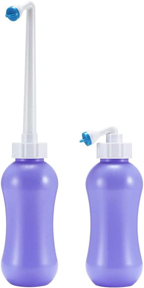 Portable Bidet for Travel, ALLOMN Handheld Personal Bidet, Easy-to-use Portable Bidet with Convenient Nozzle Storage, Travel Bag, 400 ml Capacity, and Angled Nozzle Spray