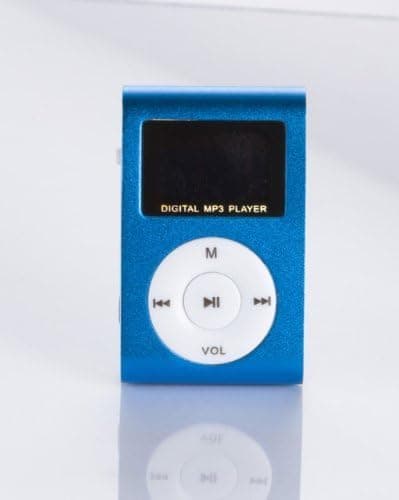 (BLUE) LCD MINI CLIP ON MP3 PLAYER.SUPPORTS 1GB,2GB,4GB,8GB SDHC MEMORY (BULK PACKAGE,MEMORRY CARD NOT INCLUDED)