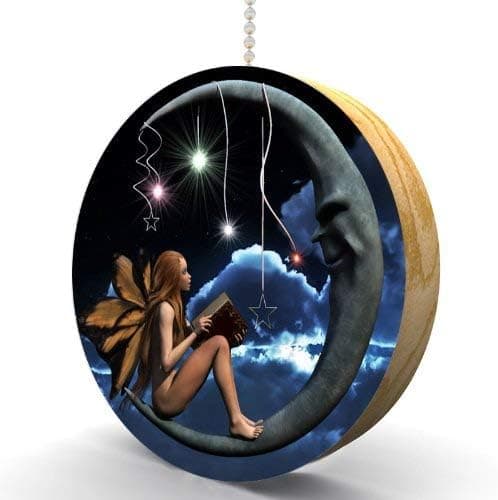 Moon Fairy Hardwood Oak Fan/Light Pull