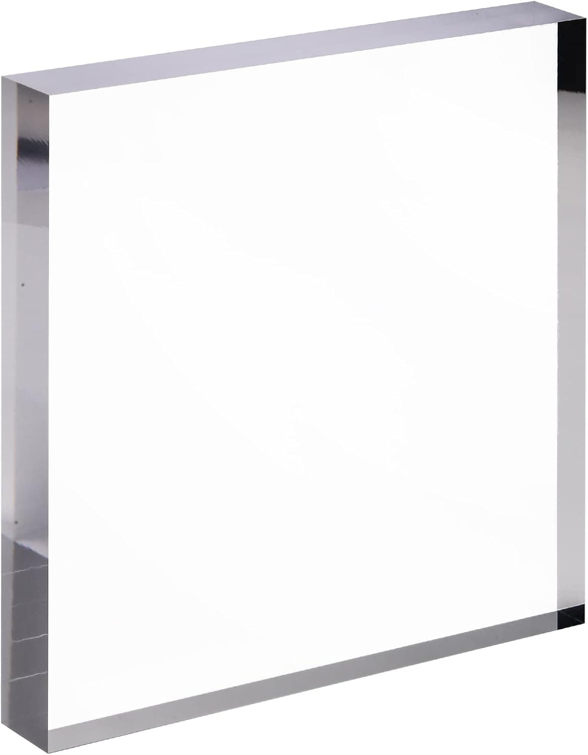 CiaoHER 1in Thickness 8in Square Acrylic Cube Display Block Clear Polished Pedestal Stand Riser Solid Base 8" x 8" x 1", 1 Pack