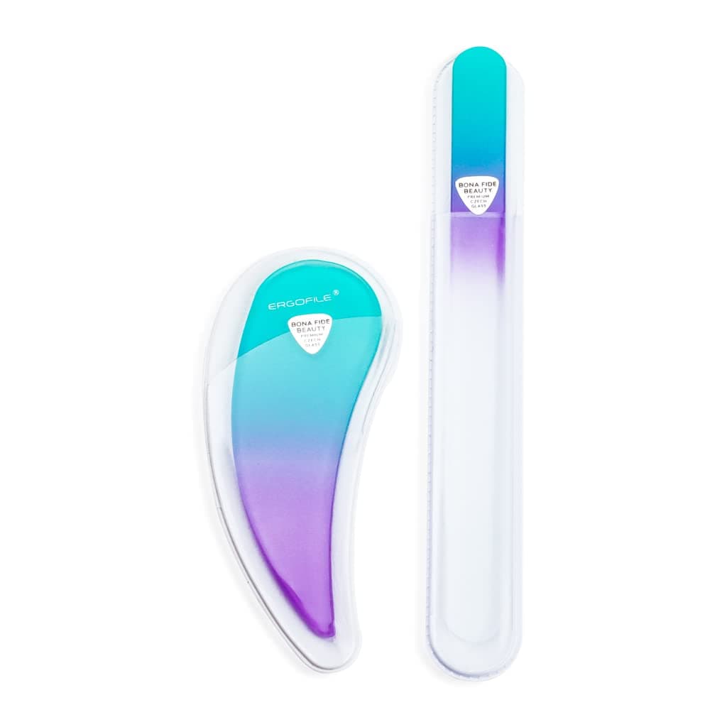Ergonomic Glass Nail File Set - Drop Ergofile Set Nail Care Tool - Nail Files for Acrylic Nails by Bona Fide Beauty Czech
