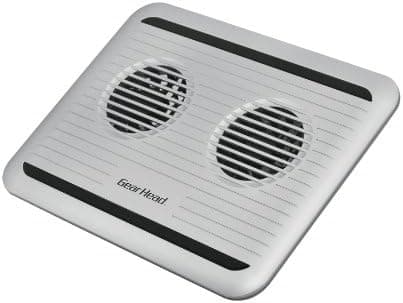 Gear Head Dual-Cool Laptop Cooling Fan - Silver/Black (USB) (ROHS) (CF3100SLV)