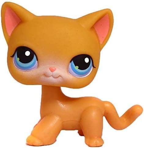 Shorthair Cat #71 (Orange, Blue Eyes) Littlest Pet Shop (Retired) Collector Toy - LPS Collectible Replacement Single Figure - Loose (OOP Out of Package & Print)