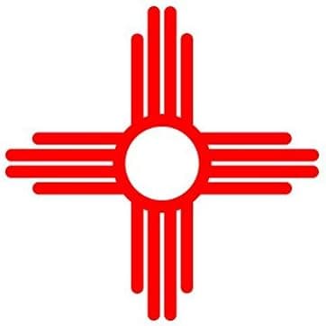New Mexico State Flag Sante Fe Logo Sticker - Decal - Die Cut - Red