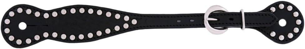 Metalab Adult Leather Western Spur Straps With Dots Black