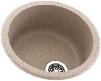 Swanstone KS00018RB.059 Solid Surface Dual Mount Single-Bowl Kitchen Sink, 18.5-in L X 18.5-in H X 8.5-in H, Tahiti Ivory