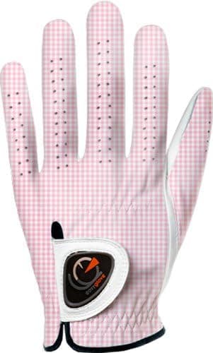 easyglove Classic_Vichy-Pink-W Women's Golf Glove (White)