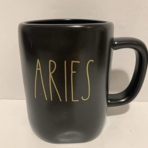 Rae Dunn ARIES Zodiac Astrological Sign Mug BLACK Double sided - Ceramic