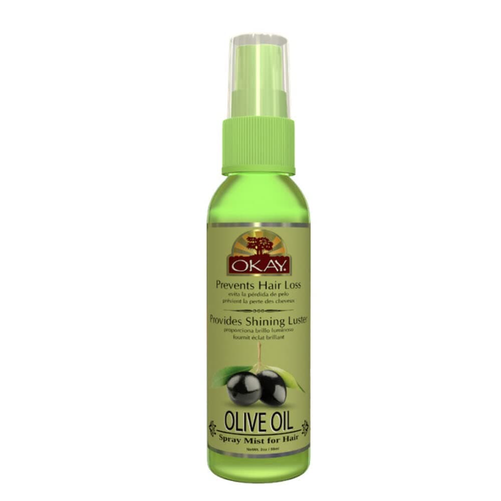 Okay Olive Spray Mist Oil For Hair Helps Prevents Hair Loss For All Skin&Hair Types, 2 Fl Oz