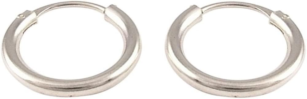 Continuous Endless Hoop Round Circle Small Sterling Silver Earrings 10mm