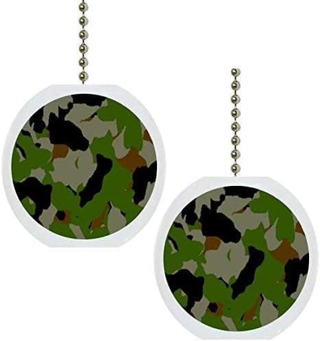 Set of 2 Camouflage Camo Military Solid Ceramic Fan Pulls