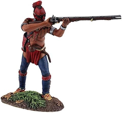 W. Britain's Toy Soldiers American Revolution 16034 Woodland Indian Standing Firing Rifle #1 1:30 Scale Pewter