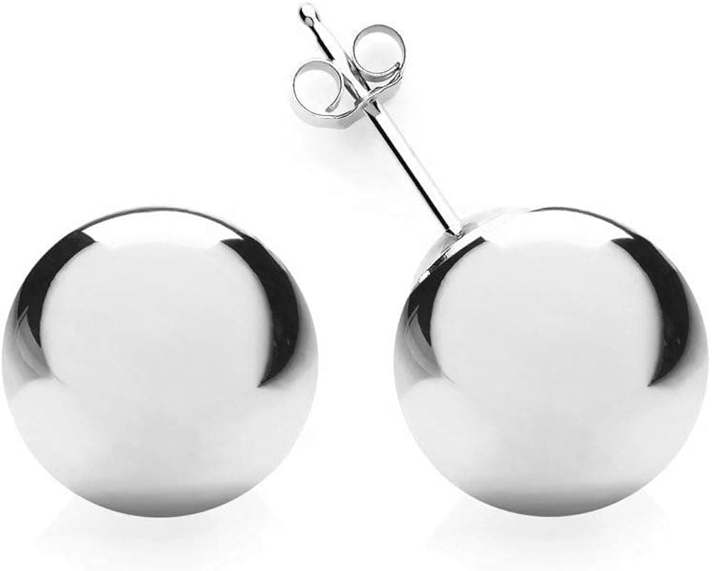NYC Sterling Silver Stud Earrings – Silver Ball Earrings for Women – Elegant and Modern Hypoallergenic Earrings – 3mm-10mm Women Studs – Ideal for Everyday Wear, Special Occasions