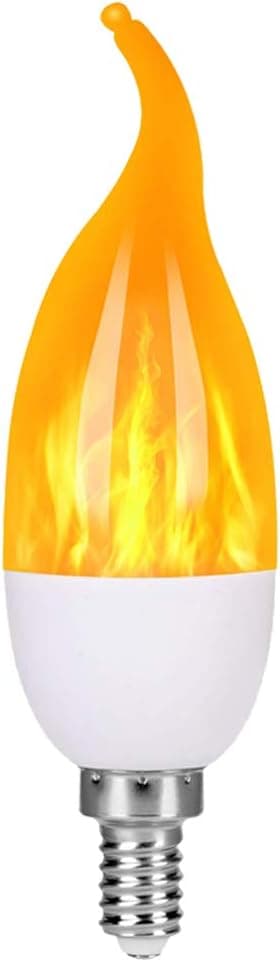 Venforze E12 Flame Bulbs, 3 Mode LED Candelabra Flame Light Bulb 1.2 Watt Warm White Chandelier Flame Bulbs,1800k Candle Light Bulbs, Flame Tip for Christmas Party Decorations (1 Pack)