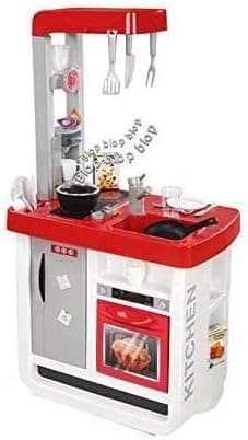 Smoby Bon Appetit Electronic Roleplay Kitchen with 23 Accessories & Cooking Sounds, 38", Red