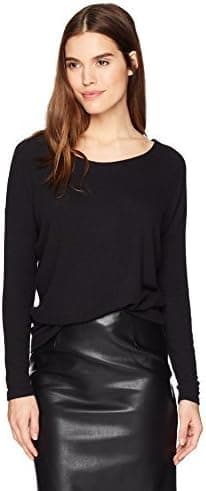 CHASER Women's Love Knit Lace Up Back L/S Drop Shoulder Pullover