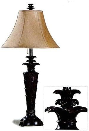 Pair Of 2 Palm Tree Style Table Desk Lamps w/Lamp Shades