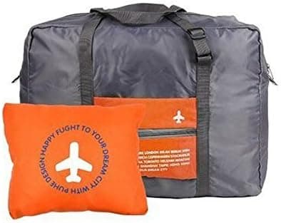 EVERJOYS Waterproof Foldable Super Lightweight Large Capacity Storage Luggage Bag for Travel Camping Sports Gear or Gym Can Attach on the Handle of Suitcase to Travel Freely Around Universe (Orange)