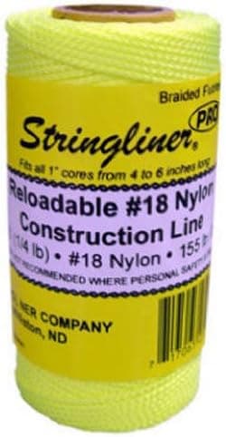 STRINGLINER Company 35165 18 Construction Replacement Roll Braided FL. Yellow 250', Pack of 1, Multi