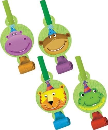 8-Count Birthday Party Blowouts with Medallion, Jungle Buddies