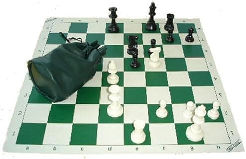 ChessCentral 3.75" Plastic Sovereign Chess Set, Board and Drawstring Chess Piece Bag