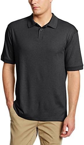 Haggar Men's Short Sleeve Mini Box Check Polo