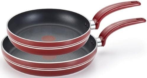T-fal C924S2 Matisse Nonstick Thermo-Spot Dishwasher Safe PFOA Free Oven Safe 10 and 12-Inch Fry Pan Cookware Set, 2-Piece, Red