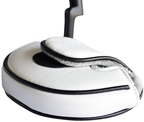 PGC Small Size White Leather Style Mallet Putter Headcover Pu Material (Designed for Smaller Mallet Putters)