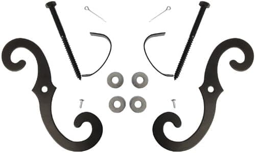 4 Set 7" Shutter Dogs (set of 2) S-Hooks Holdbacks window Hardware black