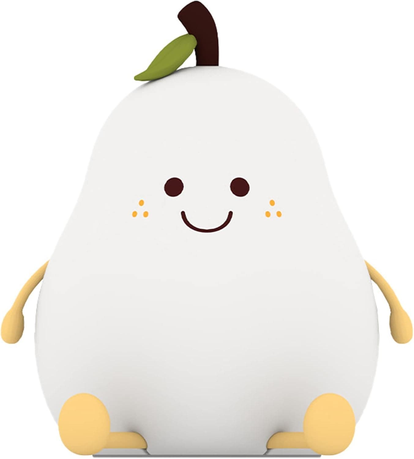 Remifa Smile pear-Shaped Silicone Night Light, Warm Light USB Charging Mini Table lamp Children's Gift, Cartoon Shape 7-Color Bedside lamp Bedroom Decoration (1pc)