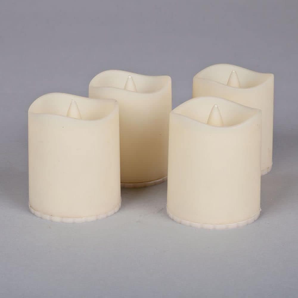 Gerson 39201 - 1.5" x 1.7" Everlasting Glow Bisque Resin Votive Candle LED with Timer (4 pack)
