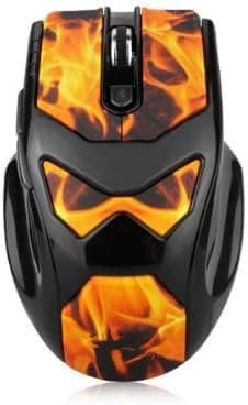 Beyondtek Brand New Dealheroes 2.4G Wireless PC game Mouse Flame Print 6 Buttons