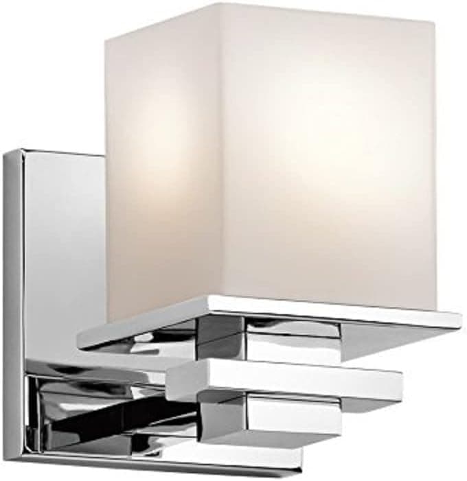Kichler Tully 6.5" 1 Light Wall Sconce with Satin Etched Cased Opal Glass Chrome