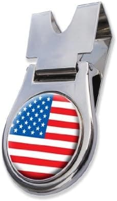 Asbri United States of America USA Belt Clip and Magnetic Golf Ball Marker Golf