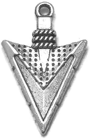 20 Arrow Charms silver tone arrowhead