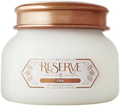 Aspen Bay Reserve Fire Holiday Frosted Jar Candle 19 Ounce Limited Edition