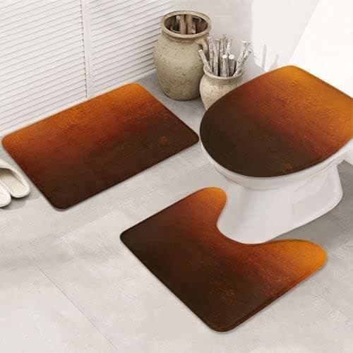 Bathroom Mat Accessory Sets Bathroom Carpet Rug Yellow Gradient Orange Copper Colored Warm Light Brown Abstract Color Burnt Dark Dramatic Spotlight Home Washroom Decor Shower Accessories