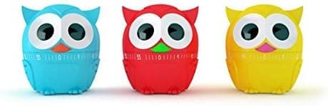 Kikkerland Owl Kitchen Timer, Assorted Colors