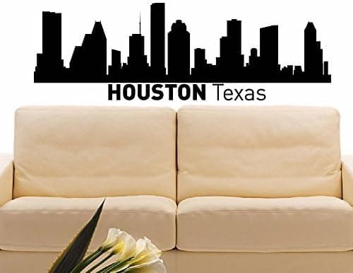 Wall Decals Houston Texac Decals Skyline City Vinyl Sticker City Silhouette Stiker Bedroom Decor SB64