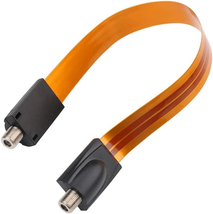Flat Coaxial RG6 F Type Jumper Cable for Windows and Doors Coax Cable Compatible with TV Antenna 1 Pack