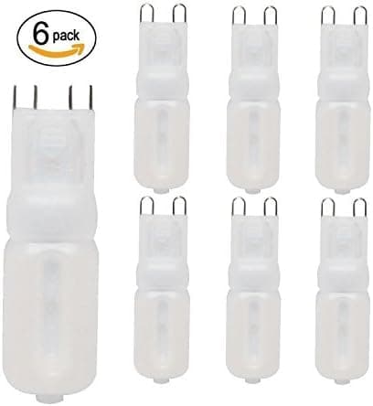 WestDeer G9 Bi-Pin LED Light Bulb 2835 22 SMD, 5W Cold White 6000K, Halogen Replacement Bulb, Non-Dimmable Energy-Saving 6 Pack
