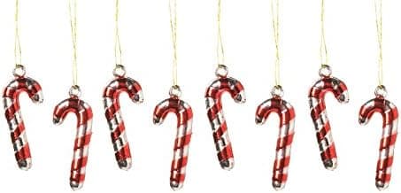 Ornaments - Metallic Candy Canes - 1.1 inches - 8 Pieces