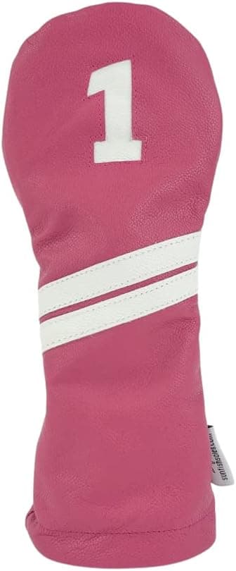 Sunfish Leather Driver Golf Headcover Pink and White
